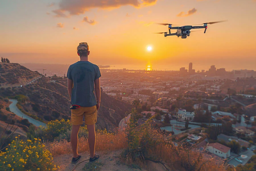 flying drone with a camera